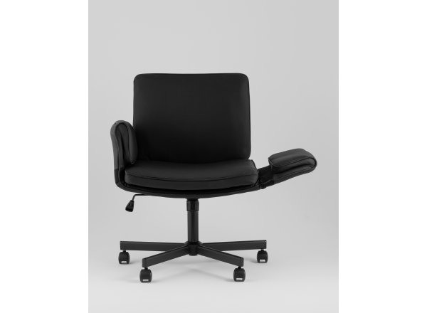 Кресло офисное TopChairs Foldo с откидными подлокотниками черное фото 7
