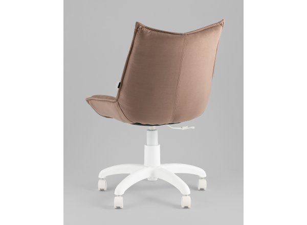 Кресло офисное Осло велюр мокка, пластик белый фото 10