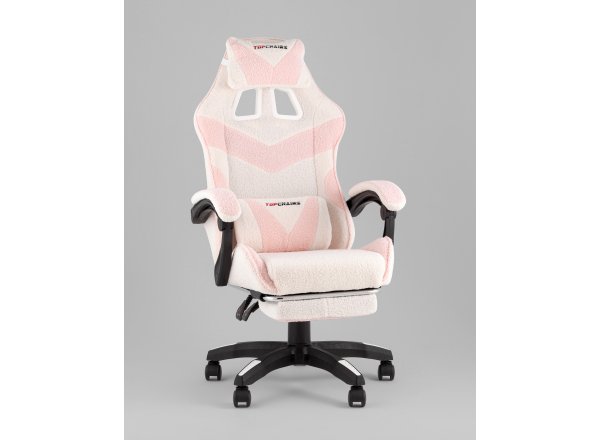 Кресло спортивное TopChairs MG-7019 букле бело-розовый