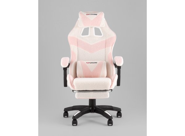 Кресло спортивное TopChairs MG-7019 букле бело-розовый