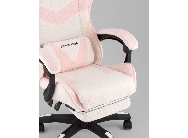 Кресло спортивное TopChairs MG-7019 букле бело-розовый фото 8