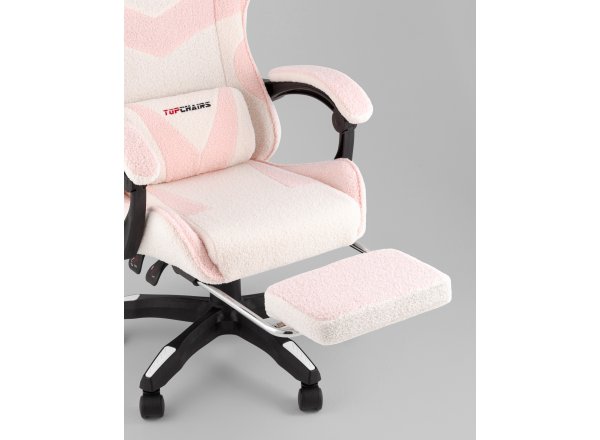 Кресло спортивное TopChairs MG-7019 букле бело-розовый фото 9