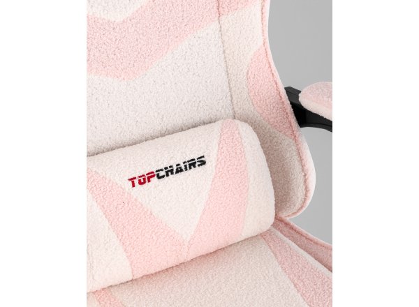 Кресло спортивное TopChairs MG-7019 букле бело-розовый фото 10