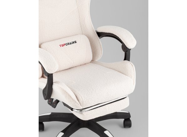 Кресло спортивное TopChairs MG-7019 букле белый фото 12