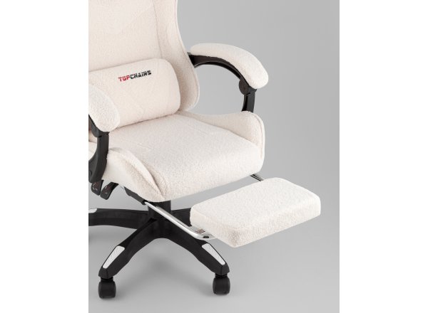 Кресло спортивное TopChairs MG-7019 букле белый фото 18