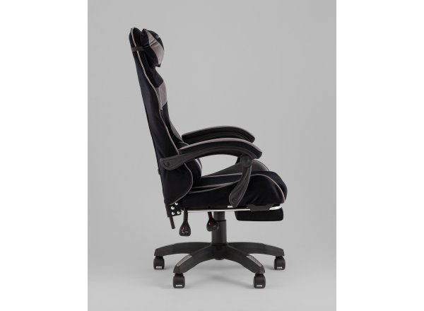 Кресло спортивное TopChairs MG-7019 велюр черно-серый