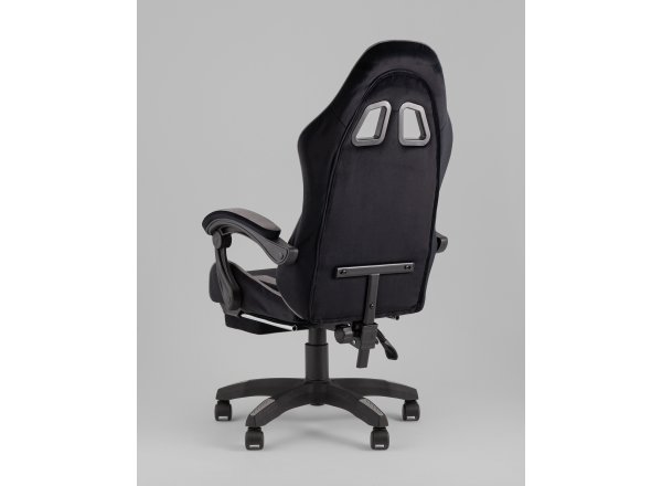 Кресло спортивное TopChairs MG-7019 велюр черно-серый