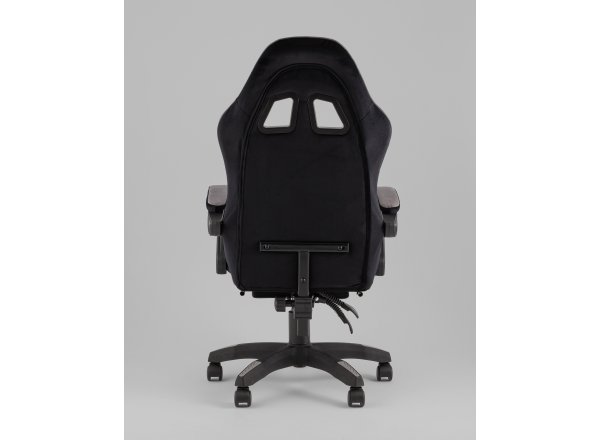 Кресло спортивное TopChairs MG-7019 велюр черно-серый фото 6
