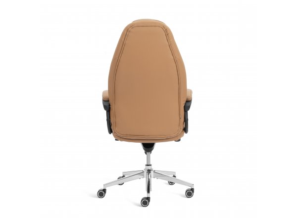 Кресло Босс Люкс/Boss Lux (26) хром экокожа LUX Classic 18-13, св.-коричневый
