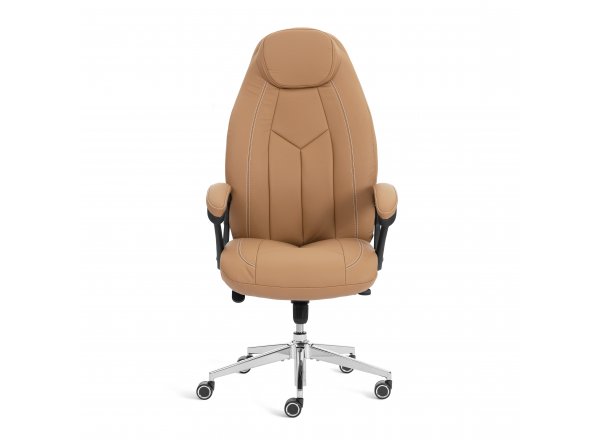 Кресло Босс Люкс/Boss Lux (26) хром экокожа LUX Classic 18-13, св.-коричневый фото 15