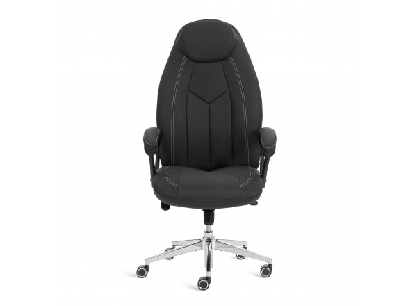 Кресло Босс Люкс/Boss Lux (26) хром Экокожа LUX Classic 18-22, черный фото 5