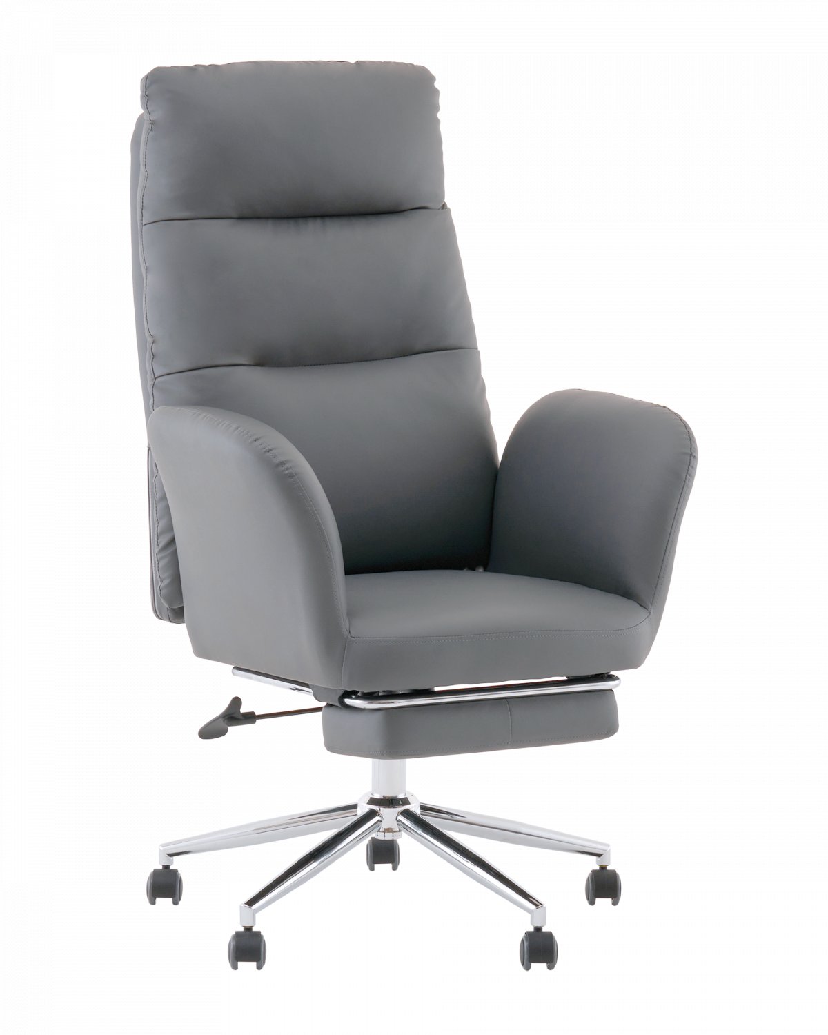 Кресло руководителя TopChairs Solid с оттоманкой серый