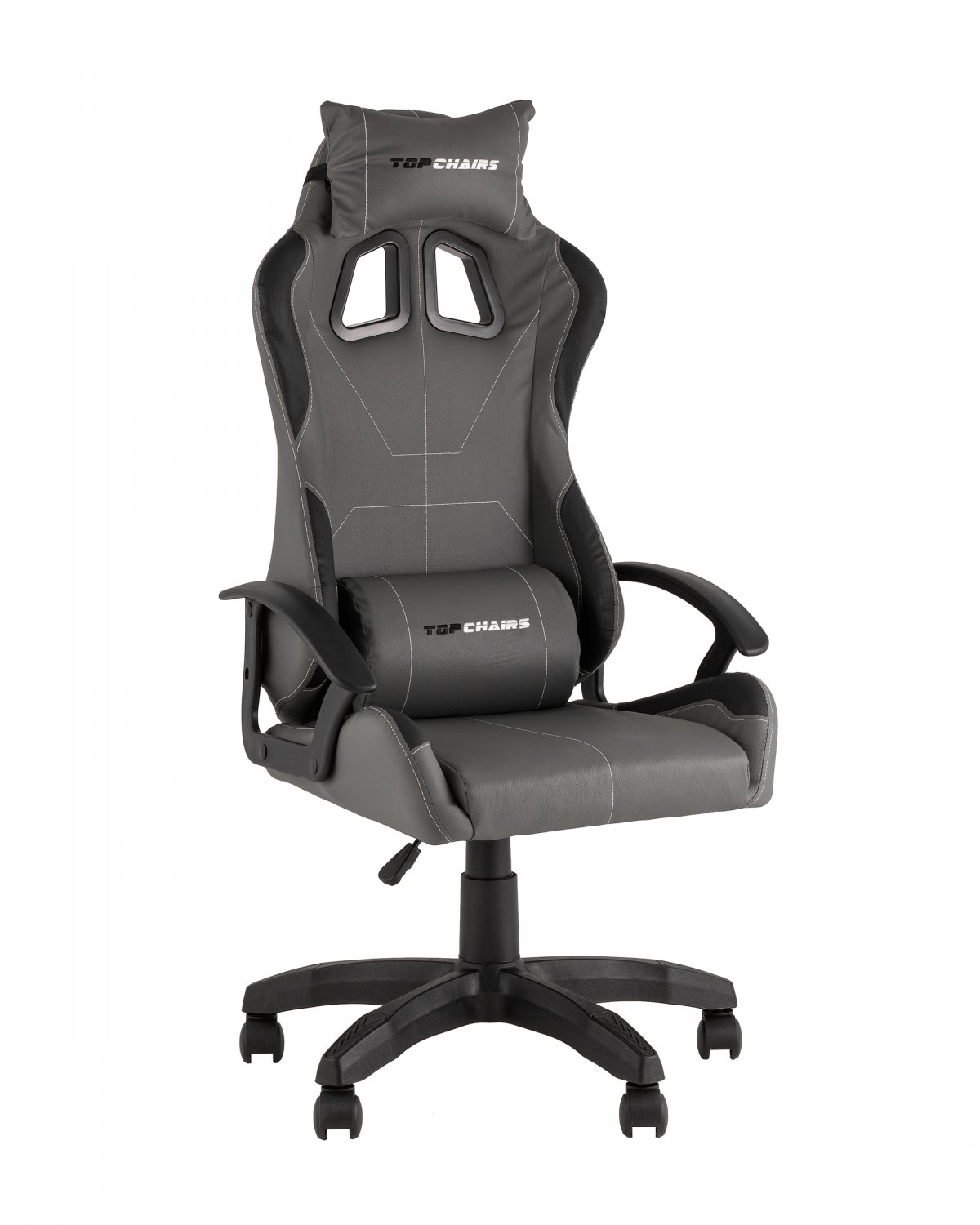 Кресло спортивное TopChairs Wyvern серо-черный