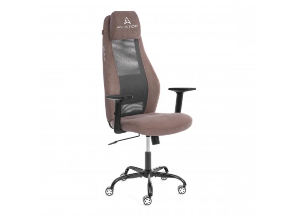 Кресло AVIATOR PLT metalBL ткань, светло - коричневый / серый, KUB 03/W-12