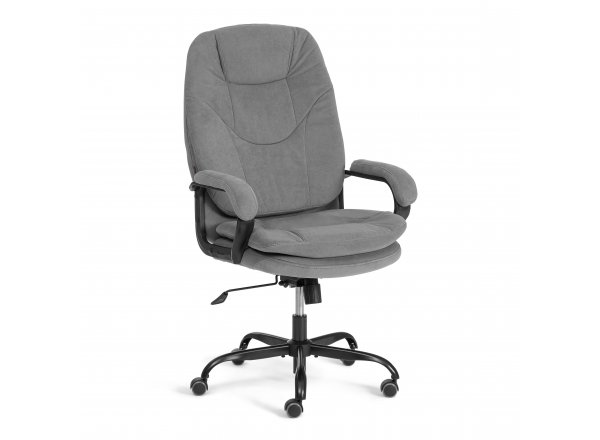 Кресло COMFORT Lux (22) metalBL велюр, серый, 29
