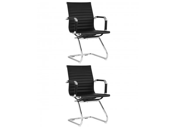 Кресло для посетителей TopChairs Visit черное 2 шт.