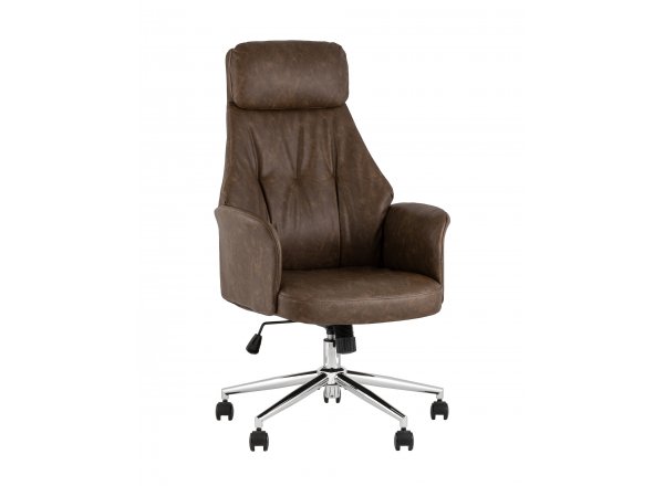 Кресло офисное TopChairs Neoma коричневый экокожа