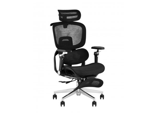 Кресло офисное TopChairs Prodigy с оттоманкой черный