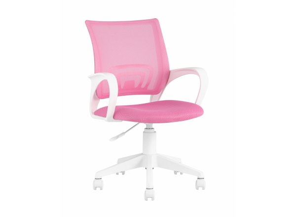 Кресло офисное TopChairs ST-BASIC-W розовый крестовина пластик белый