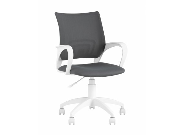 Кресло офисное Topchairs ST-BASIC-W серая ткань крестовина белый пластик
