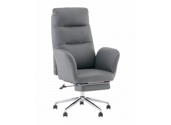 Кресло руководителя TopChairs Solid с оттоманкой серый