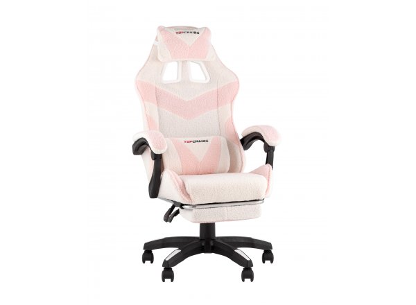 Кресло спортивное TopChairs MG-7019 букле бело-розовый